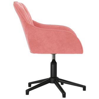 Kantoorstoel draaibaar fluweel roze 4