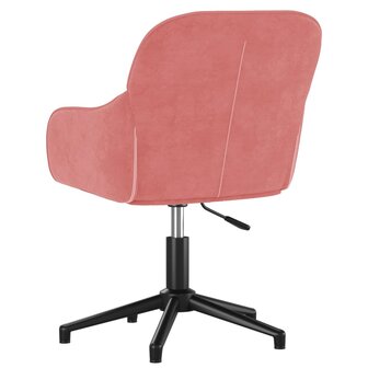 Kantoorstoel draaibaar fluweel roze 5