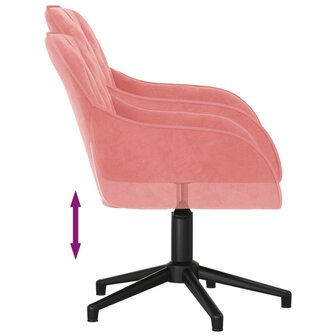 Kantoorstoel draaibaar fluweel roze 6