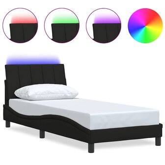 Bedframe zonder matras 80x200 cm stof zwart 2