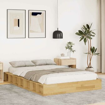 Bedframe zonder matras 120x200 cm massief hout eiken 1