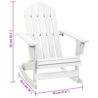 Tuinschommelstoel hout wit 6