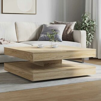 Salontafel 360 graden draaibaar 90x90x34,5 cm sonoma eikenkleur 3