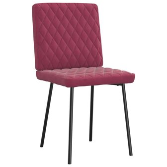 Eetkamerstoelen 2 st fluweel wijnrood 3