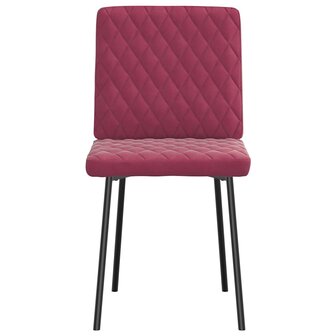 Eetkamerstoelen 2 st fluweel wijnrood 4
