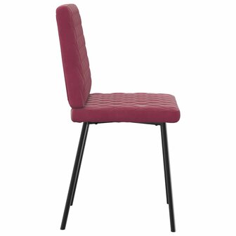 Eetkamerstoelen 2 st fluweel wijnrood 5