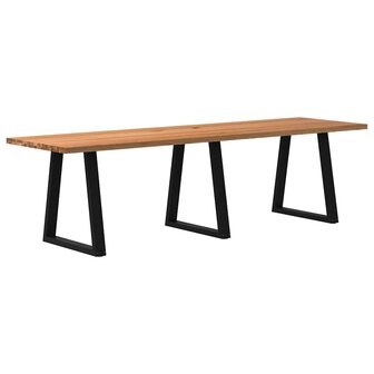 Eettafel rechthoekig 280x80x74 cm massief eikenhout lichtbruin 1