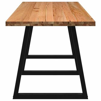 Eettafel rechthoekig 280x80x74 cm massief eikenhout lichtbruin 5