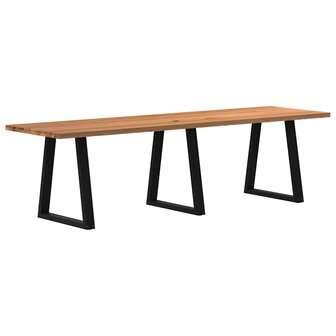Eettafel rechthoekig 280x80x74 cm massief eikenhout lichtbruin 6