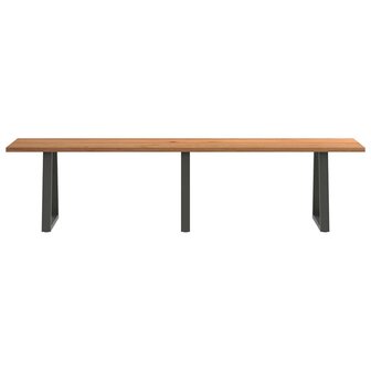 Eettafel met natuurlijke rand 320x80x74 cm massief eikenhout 3