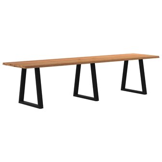 Eettafel met natuurlijke rand 320x80x74 cm massief eikenhout 1