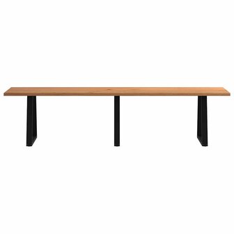 Eettafel met natuurlijke rand 320x80x74 cm massief eikenhout 3