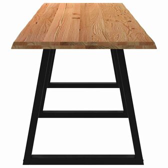 Eettafel met natuurlijke rand 320x80x74 cm massief eikenhout 4