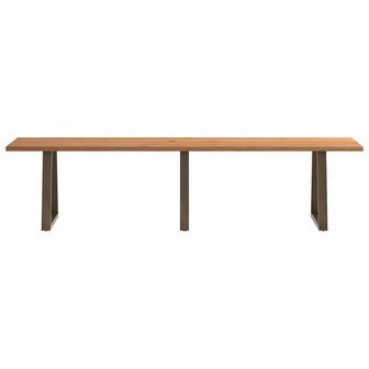 Eettafel met natuurlijke rand 320x80x74 cm massief eikenhout 3