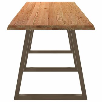 Eettafel met natuurlijke rand 320x80x74 cm massief eikenhout 4