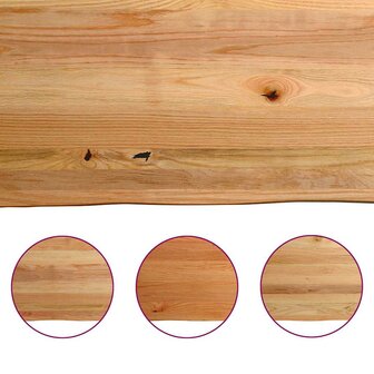 Eettafel met natuurlijke rand 320x80x74 cm massief eikenhout 9