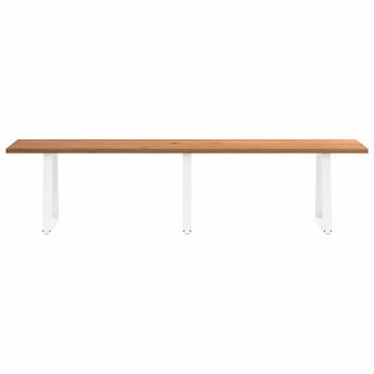 Eettafel met natuurlijke rand 320x80x74 cm massief eikenhout 3