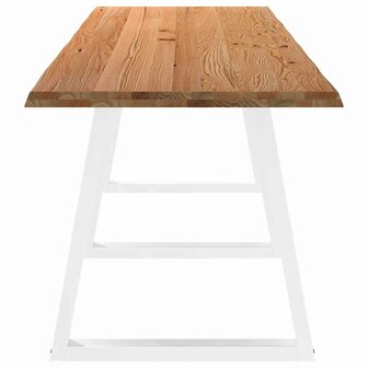 Eettafel met natuurlijke rand 320x80x74 cm massief eikenhout 4