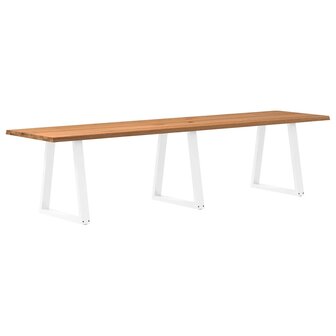 Eettafel met natuurlijke rand 320x80x74 cm massief eikenhout 5