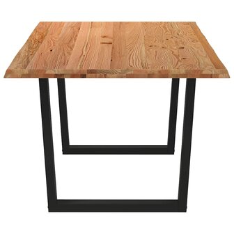 Eettafel met natuurlijke rand 200x100x74 cm massief eikenhout 4