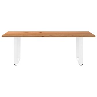 Eettafel met natuurlijke rand 240x100x74 cm massief eikenhout 3