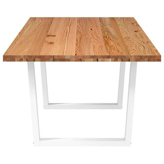 Eettafel met natuurlijke rand 240x100x74 cm massief eikenhout 4