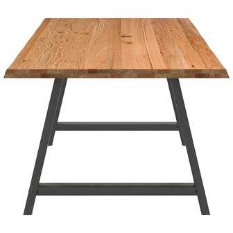 Eettafel met natuurlijke rand 220x100x74 cm massief eikenhout 5
