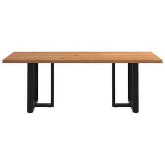 Eettafel met natuurlijke rand 220x100x74 cm massief eikenhout 3