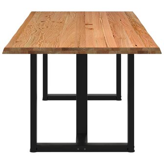 Eettafel met natuurlijke rand 220x100x74 cm massief eikenhout 5