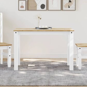 Eettafel Panama 117x60x75 cm massief grenenhout wit 1