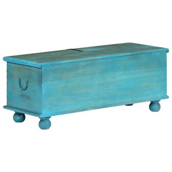 Opbergkist 100x40x41 cm massief mangohout blauw 5