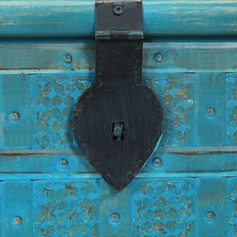 Opbergkist 100x40x41 cm massief mangohout blauw 8