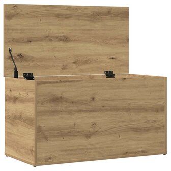 Opbergkist 84x42x46 cm bewerkt hout artisanaal eikenkleurig 7