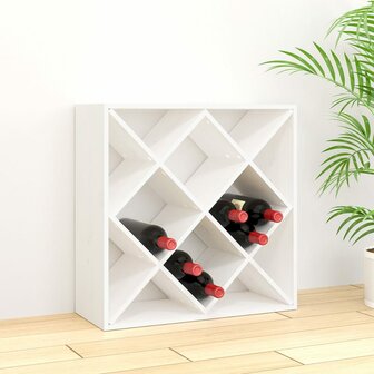 Wijnkast 62x25x62 cm massief grenenhout wit 1
