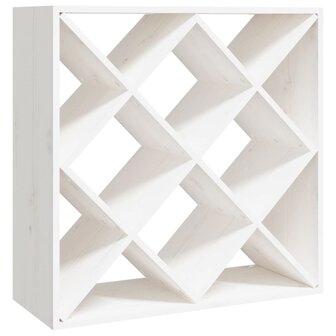 Wijnkast 62x25x62 cm massief grenenhout wit 2