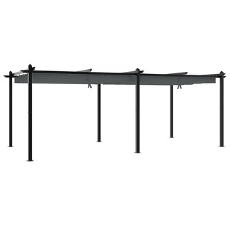 Prieel met uittrekbaar dak 3x6 m aluminium antracietkleurig 2