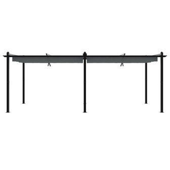 Prieel met uittrekbaar dak 3x6 m aluminium antracietkleurig 4