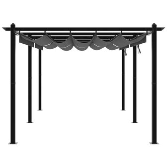 Prieel met uittrekbaar dak 3x6 m aluminium antracietkleurig 5