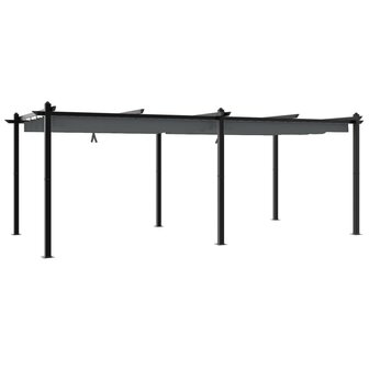 Prieel met uittrekbaar dak 3x6 m aluminium antracietkleurig 6