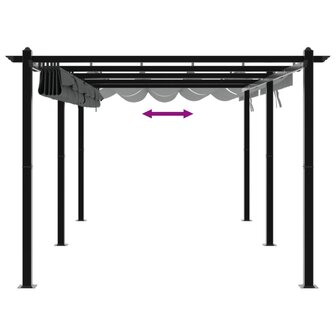 Prieel met uittrekbaar dak 3x6 m aluminium antracietkleurig 7