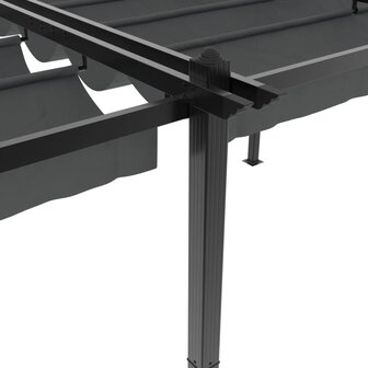 Prieel met uittrekbaar dak 3x6 m aluminium antracietkleurig 8
