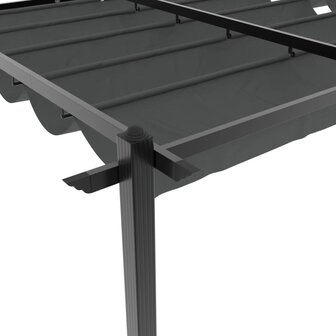 Prieel met uittrekbaar dak 3x6 m aluminium antracietkleurig 9