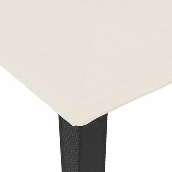 Prieel met dubbel dak 3,94x2,96 m staal cr&egrave;mekleurig 6
