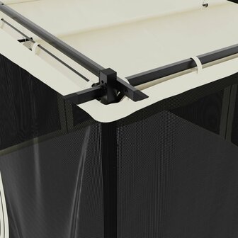 Prieel met zijwanden van gaas 3x3 m staal cr&egrave;mekleurig 7