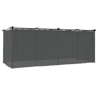 Prieel met gordijnen 6x3 m staal antracietkleurig 2