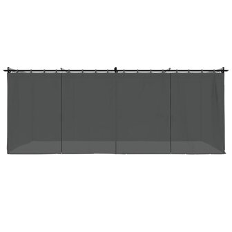 Prieel met gordijnen 6x3 m staal antracietkleurig 4