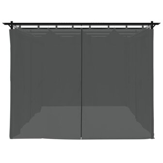 Prieel met gordijnen 6x3 m staal antracietkleurig 5