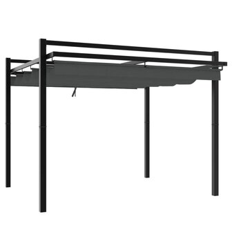 Prieel met uittrekbaar dak 3x3 m aluminium antracietkleurig 2