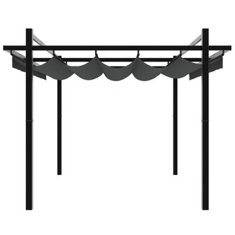 Prieel met uittrekbaar dak 3x3 m aluminium antracietkleurig 5
