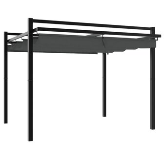 Prieel met uittrekbaar dak 3x3 m aluminium antracietkleurig 6